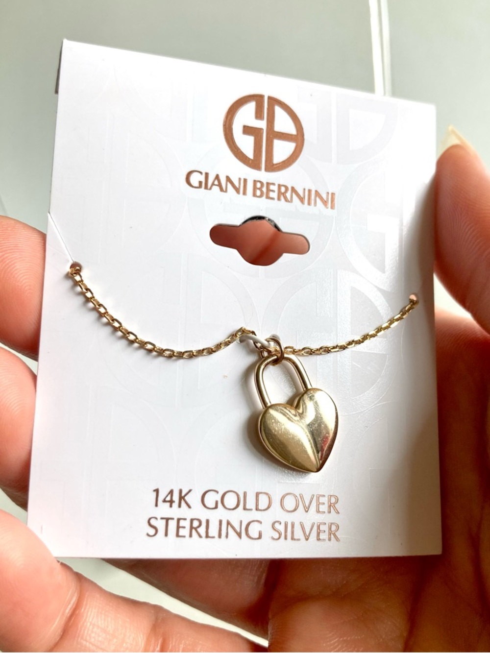 Giani Bernini 14K Gold Over Sterling Silver Heart Lock Necklace - Picture 3 of 5